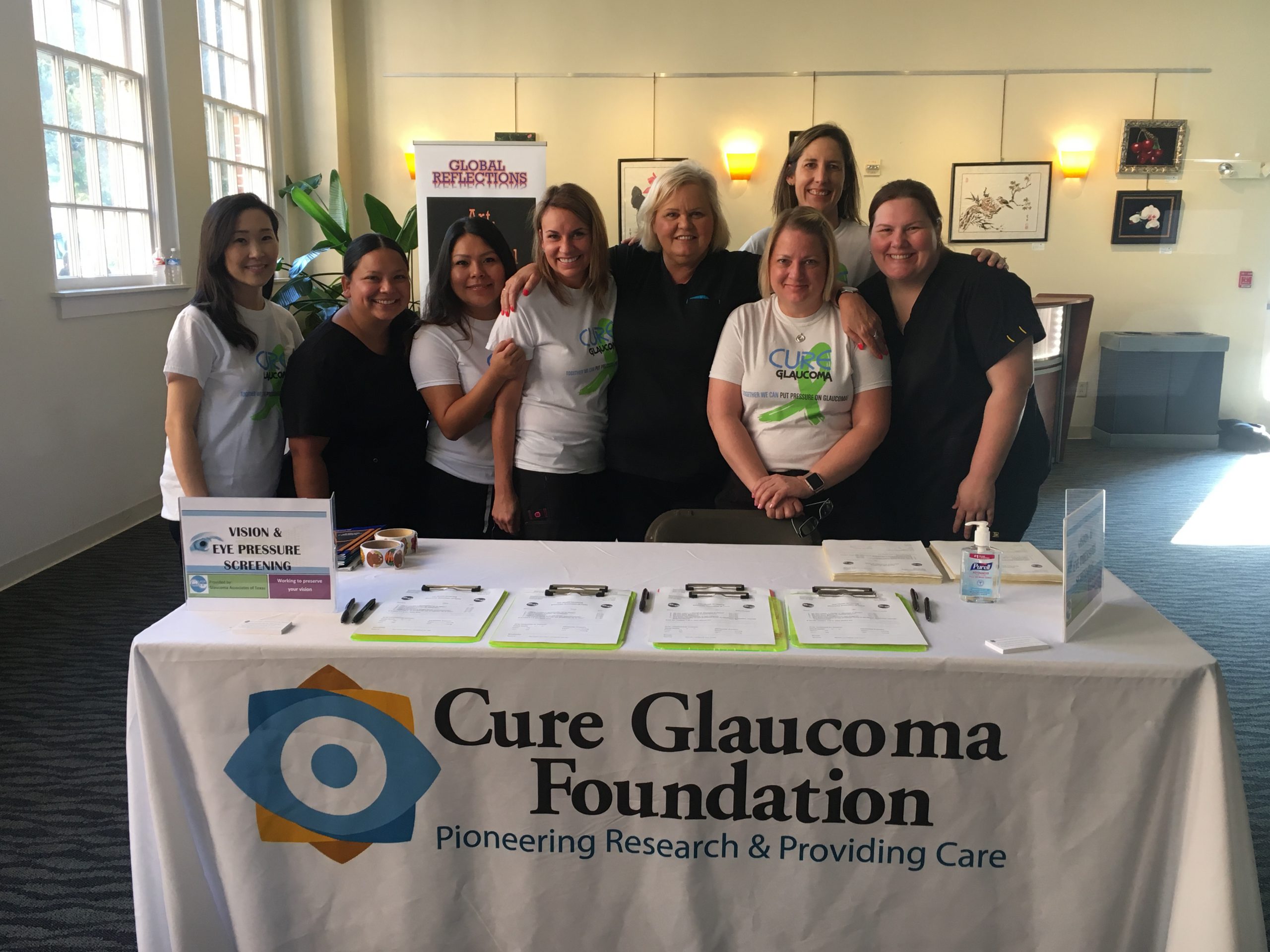 Access to Care volunteers providing vision screenings and glaucoma resources for patients with limited access to eye care