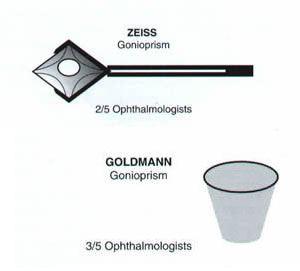 Comparison of Zeiss and Goldmann gonioprisms used for anterior chamber angle examination